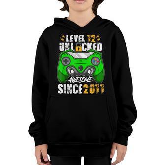12Th Birthday Gamer Gift Boy Level 12 Unlocked Awesome 2011 Youth Hoodie - Thegiftio UK