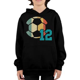 12Th Birthday Retro Soccer 12 Years Old Boy Girl Youth Hoodie - Thegiftio UK
