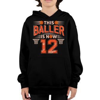 12Th Birthday Sport 12 Years Old Basketball 12 Boys Kids Youth Hoodie - Thegiftio UK