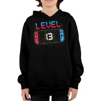 13 Year Old Video Games Level 13 Birthday Boy Gaming Gifts Youth Hoodie - Thegiftio UK