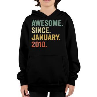 13 Years Old Gifts 13Th Bday Boys Awesome Since January 2010 V2 Youth Hoodie - Thegiftio UK
