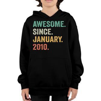13 Years Old Gifts 13Th Bday Boys Awesome Since January 2010 Youth Hoodie - Thegiftio UK
