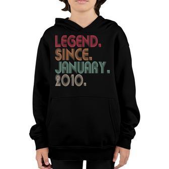 13Th Birthday Boy 13 Years Old Legend Since January 2010 Youth Hoodie - Thegiftio UK