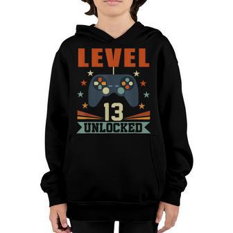 13Th Birthday Boy Level 13 Unlocked Awesome Since 2010 Gifts V2 Youth Hoodie - Thegiftio UK