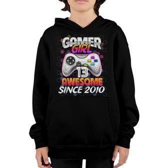 13Th Birthday Girl Level 13 Unlocked Awesome 2010 Video Game Youth Hoodie - Thegiftio UK