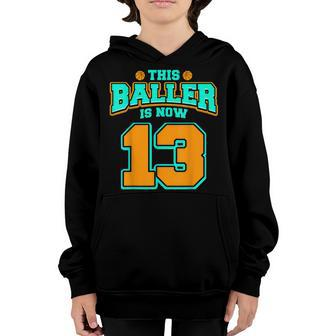 13Th Birthday Shirt For Boys Basketball 13 Years Old Kids Youth Hoodie | Mazezy