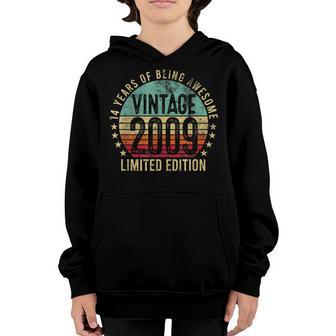 14 Year Old Gift Boys Girls Vintage 2009 14Th Birthday Retro Youth Hoodie - Thegiftio UK