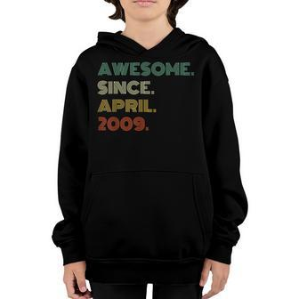14 Years Old Awesome Since April 2009 14Th Birthday Boy Girl Youth Hoodie | Mazezy DE