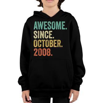 14Th Birthday Boy 14 Years Old Awesome Since October 2008 Youth Hoodie - Thegiftio UK