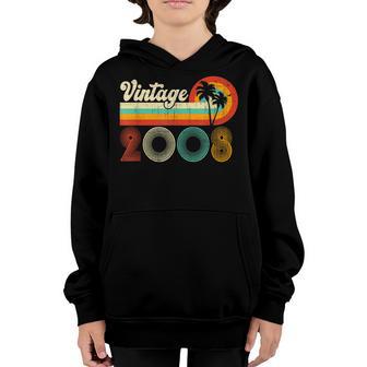 15 Year Old Retro Gift Boys Girls Vintage 2008 15Th Birthday Youth Hoodie - Thegiftio UK