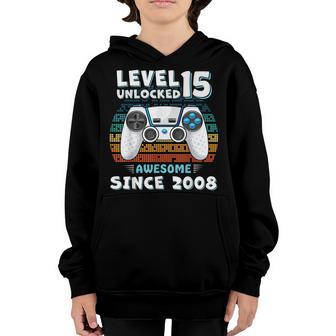 15Yr Bday Son Boy Funny Gamer 15Th 15 Year Old Birthday Youth Hoodie - Thegiftio UK