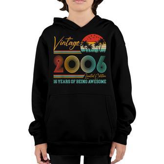 16 Year Old Gift Boys Girls Vintage 2006 16Th Birthday Retro V3 Youth Hoodie - Thegiftio UK