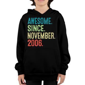 16 Years Old 16Th Birthday Boy Awesome Since November 2006 Youth Hoodie - Thegiftio UK