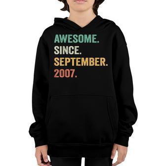 16 Years Old Gift 16Th Bday Boy Awesome Since September 2007  Youth Hoodie