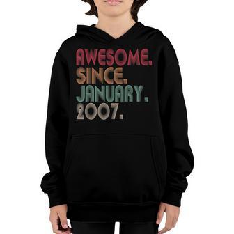 16Th Birthday Boy 16 Years Old Awesome Since January 2007 Youth Hoodie - Thegiftio UK