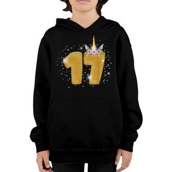 17 Year Old Gifts Girls Ns 17Th Birthday Unicorn Party Youth Hoodie - Thegiftio UK