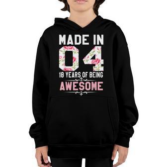 18 Yrs Old Made In 2004 18Th Birthday Gift For Nager Girl Youth Hoodie - Thegiftio UK
