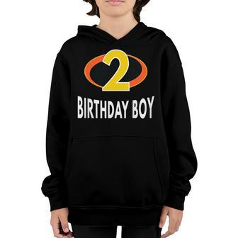 2 Year Old Birthday Boy Age Symbol Youth Hoodie | Mazezy