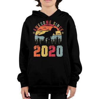 2 Year Old Gift Awesome Since 2020 2Nd Birthday Dinosaur Boy Youth Hoodie - Thegiftio UK