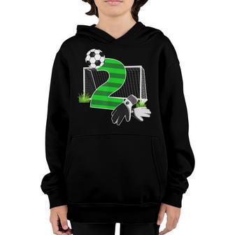 2 Year Old Soccer Player 2Nd Birthday Party Boy Youth Hoodie - Thegiftio UK