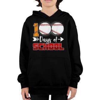 100 Days Of School  Baseball 100 Days Smarter 100Th Day  Youth Hoodie