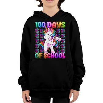 100 Days Of School Unicorn 100 Days Smarter 100Th Day  Youth Hoodie