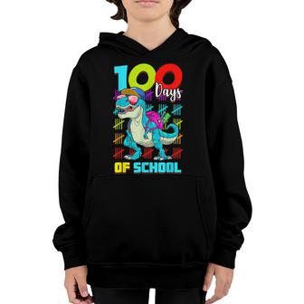 100 Days Of School  T Rex 100 Days Smarter 100Th Day  Youth Hoodie