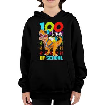 100 Days Of School  Dinosaur 100 Days Smarter 100Th Day  Youth Hoodie