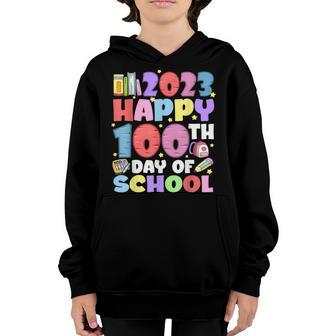 2023 Happy 100Th Day Of School Gift Teachers Students Kids Youth Hoodie - Thegiftio UK