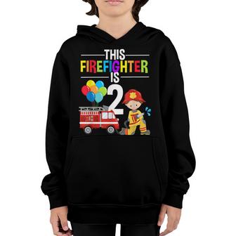 This Firefighter Is 2 2Nd Birthday Fire Truck Fireman Boys  Youth Hoodie