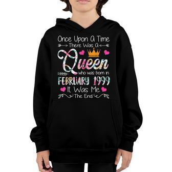 21St Birthday Gift Girl 21St Birthday Queen February 1999 Youth Hoodie - Thegiftio UK