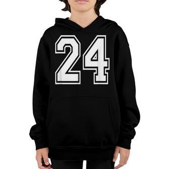 24 Sports Team School Numbers On Front Jersey Youth Hoodie - Thegiftio UK