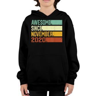 2Nd Birthday Boy Gift 2 Years Awesome Since November 2020 Youth Hoodie - Thegiftio UK