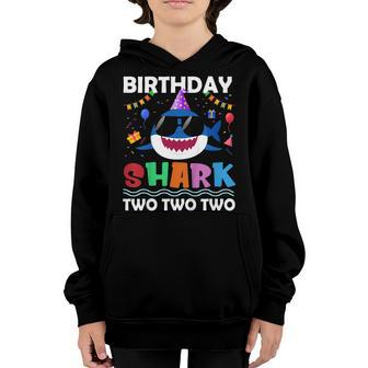 2Nd Birthday Boy Shark Matching Party Gifts For Kids Shirt Youth Hoodie | Mazezy