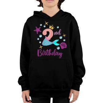 2Nd Birthday Gifts Girl Mermaid Is 2 Years Old Birthday V2 Youth Hoodie - Thegiftio UK