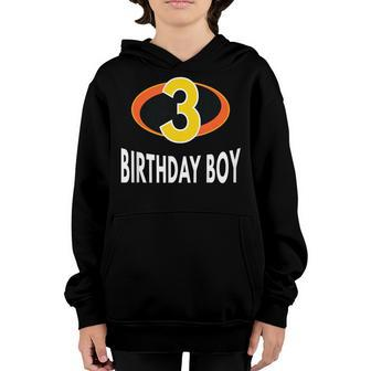 3 Year Old Birthday Boy Age Symbol Youth Hoodie | Mazezy