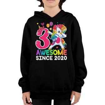 3 Year Old Gifts Girls Ns Dabbing Unicorn 3Rd Birthday V7 Youth Hoodie - Thegiftio UK