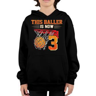 3 Years Old 3Rd Birthday Basketball For Boys Party Youth Hoodie - Thegiftio UK