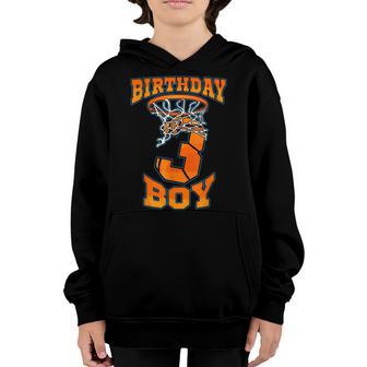 3Rd Birthday Basketball Boy 3 Year Old Basketball Player V2 Youth Hoodie - Thegiftio UK