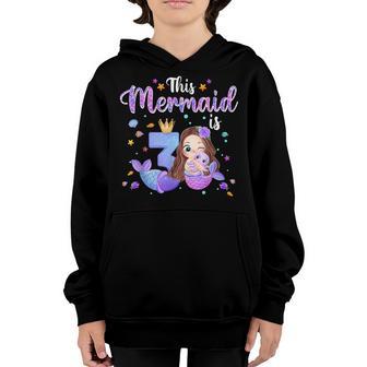 3Rd Birthday Girl This Mermaid Is 3 Years Old Costume V2 Youth Hoodie - Thegiftio UK