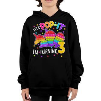 3Rd Birthday Unicorn Fidget Pop It Birthday Girl 3 Year Old V2 Youth Hoodie - Thegiftio UK