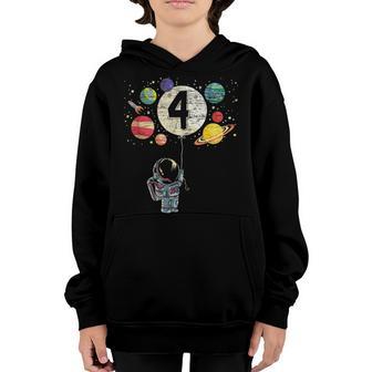 4 Years Old Birthday Boy Gifts Astronaut 4Th Birthday Youth Hoodie - Thegiftio UK