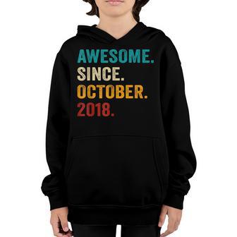 4 Years Old Gift 4Th Birthday Boy Awesome Since October 2018 V2 Youth Hoodie - Thegiftio UK