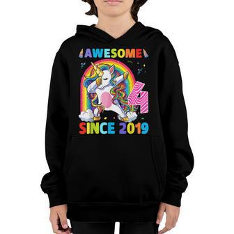 4 Years Old Gifts Unicorn Dabbing 4Th Birthday Girl Ns V3 Youth Hoodie - Thegiftio UK