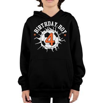 4 Years Old Soccer Player 4Th Birthday Boy Son Youth Hoodie - Thegiftio UK
