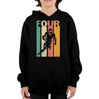 4Th Birthday Retro American Football 4 Years Old Boy Girl Youth Hoodie - Thegiftio UK