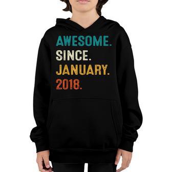 5 Year Old Gifts Awesome Since January 2018 5Th Birthday Boy Youth Hoodie - Thegiftio UK