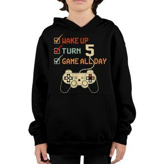 5 Year Old Gifts Level 5 Unlocked 5Th Birthday Boy Gaming Youth Hoodie - Seseable