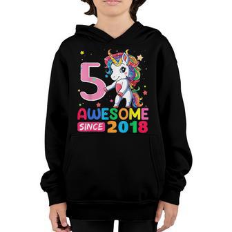 5 Year Old Gifts Unicorn Flossing 5Th Birthday Girl Ns Youth Hoodie - Thegiftio UK