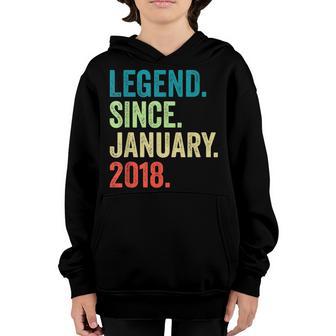 5 Year Old Legend Since January 2018 5Th Birthday Boy Youth Hoodie - Thegiftio UK
